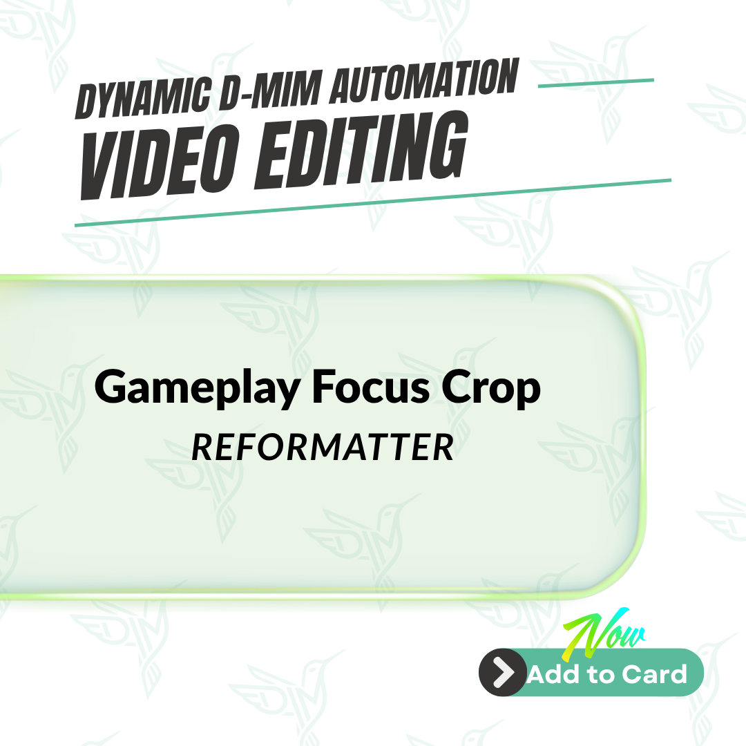 Gameplay Focus Crop Reformatter - Video Editing n8n automation product image