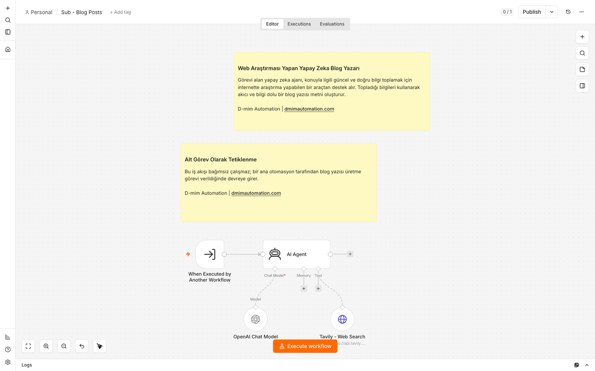 AI Blog Post Writer Sub-Agent with Live Web Research