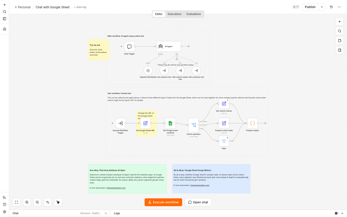 AI Agent to Chat with Google Sheets Data