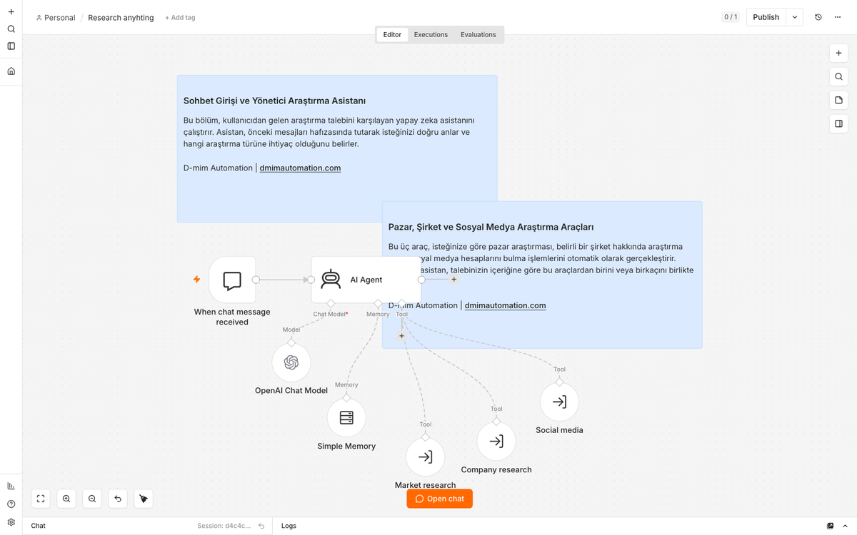 AI Research Assistant Router for Market, Company & Social Data