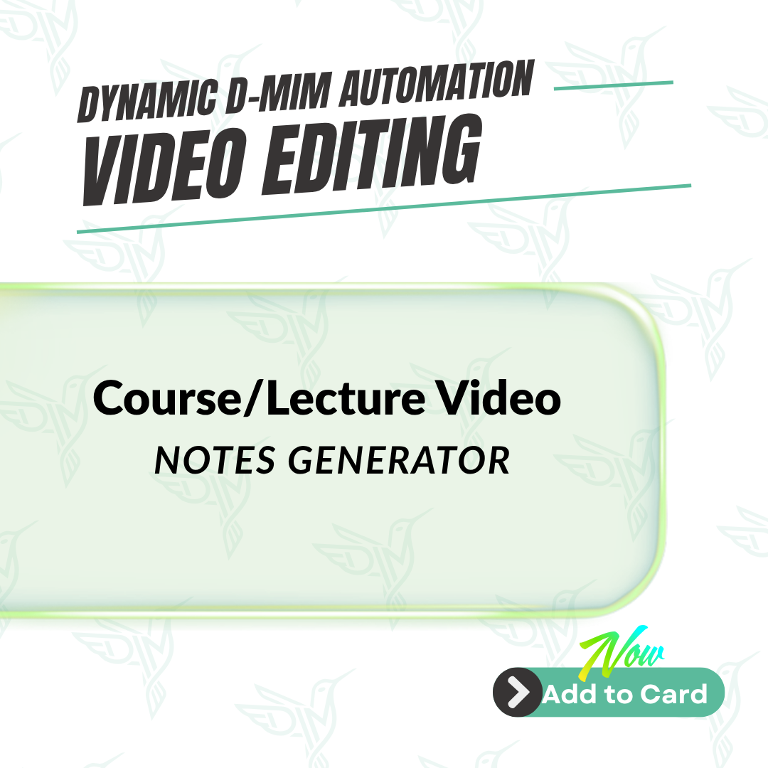Course/Lecture Video Notes Generator