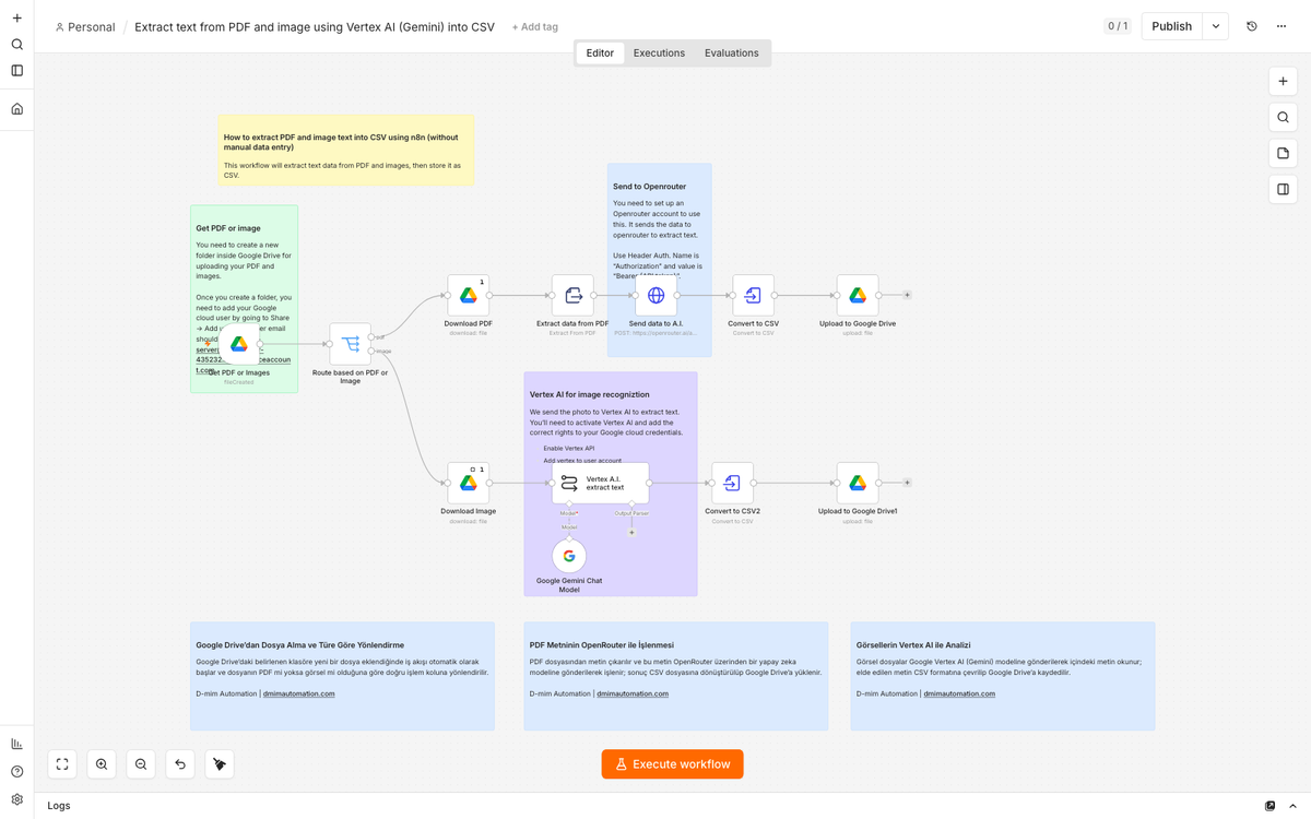 Vertex AI Gemini PDF & Image Text Extractor to CSV