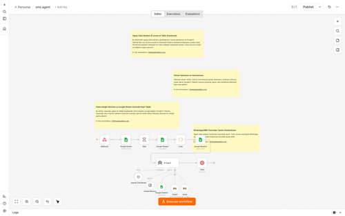 AI Agent with Gmail and Sheets Tools, SMS/WhatsApp Replies via Twilio