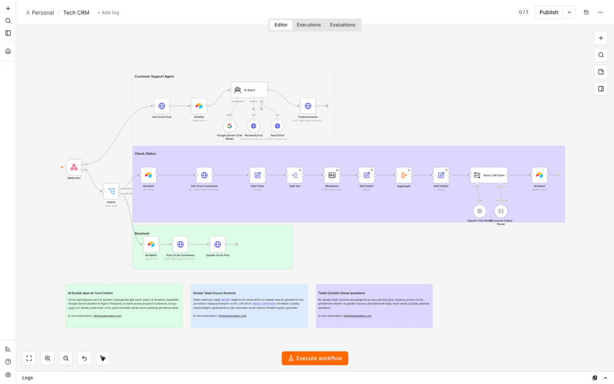 AI Customer Support Agent for Circle Communities with Airtable