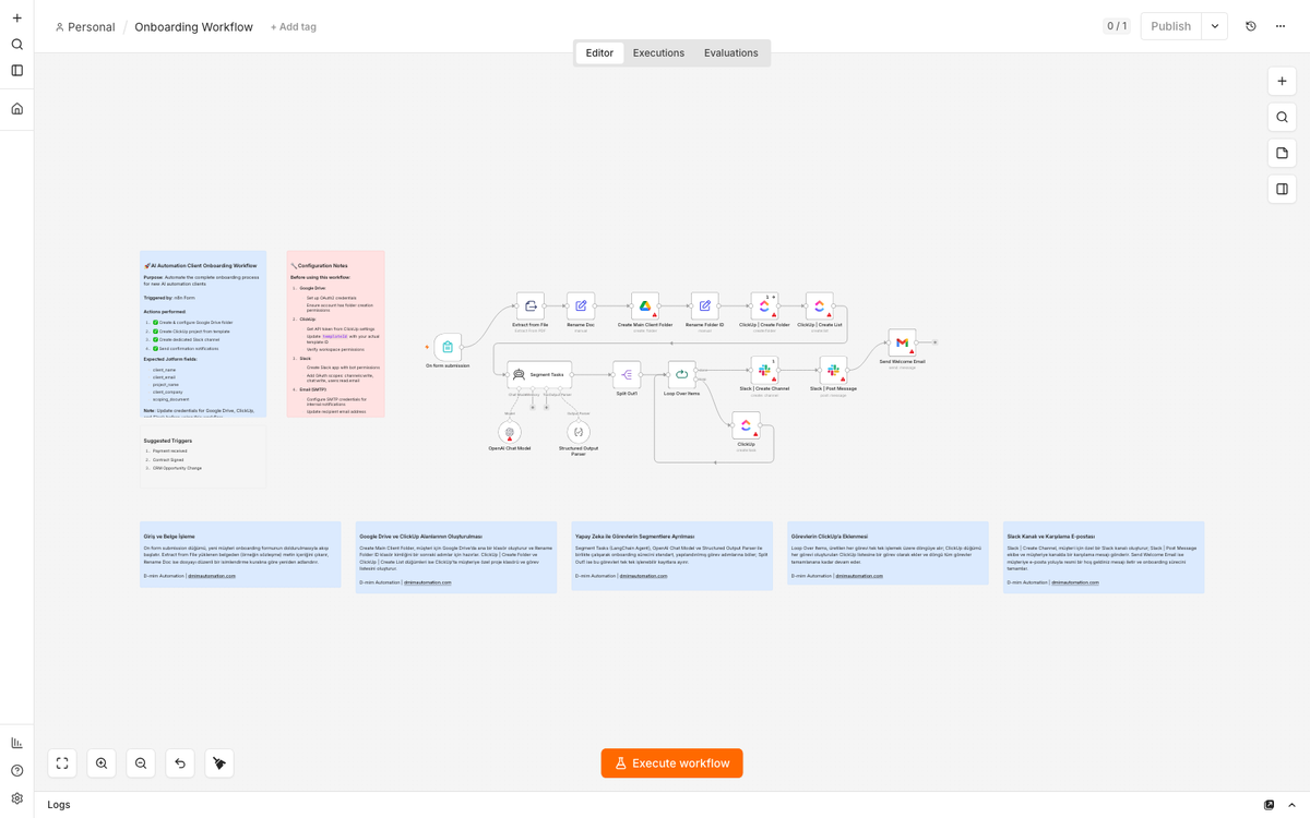 AI Client Onboarding Automation with ClickUp and Slack