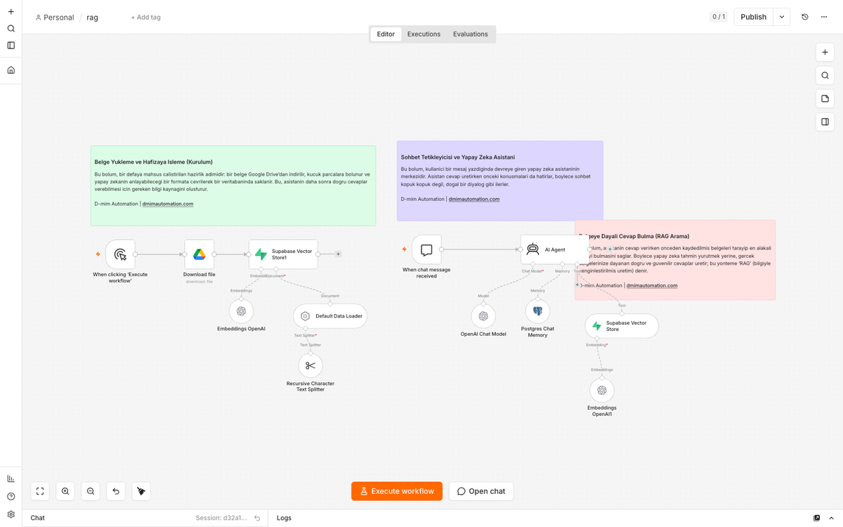 Supabase RAG Chatbot with Persistent Chat Memory