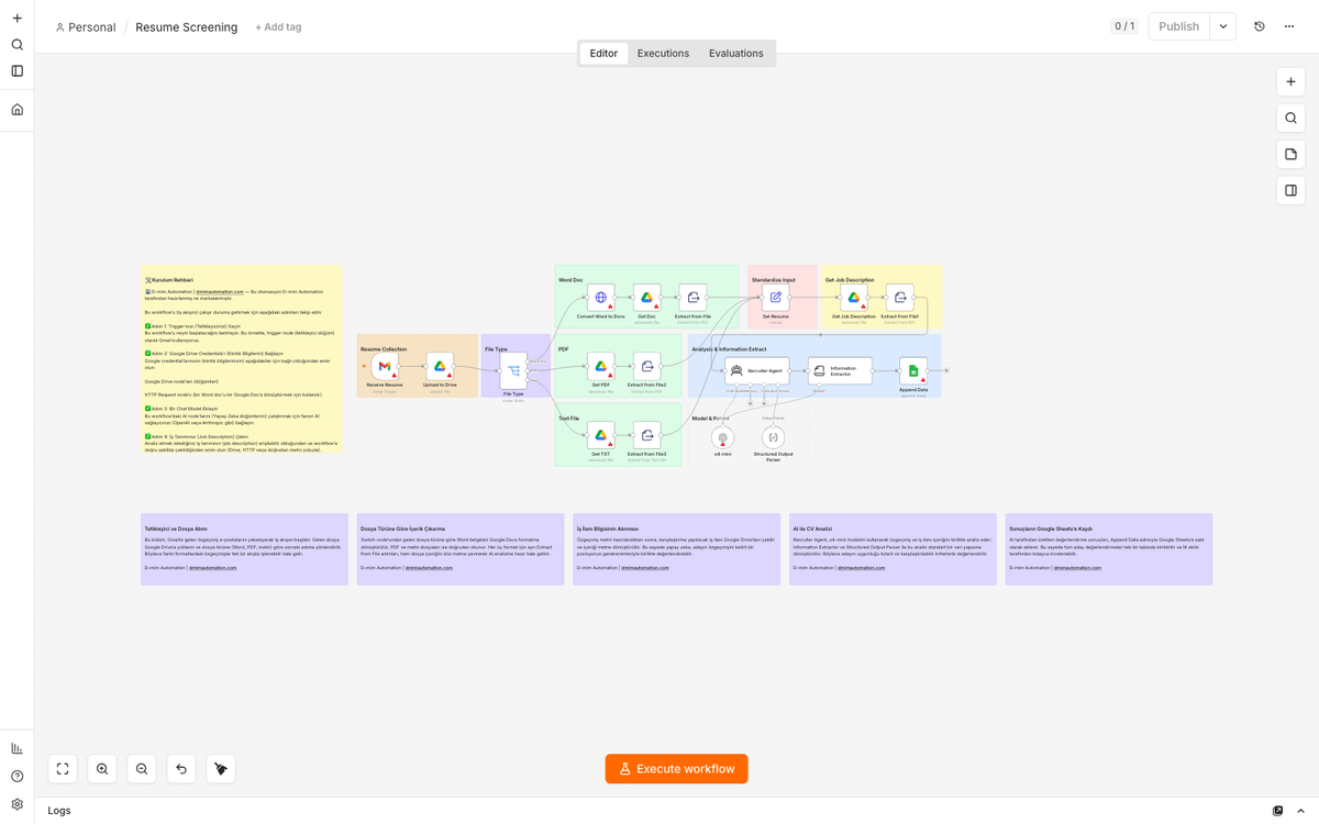 AI Resume Screening from Gmail with Google Sheets Scoring