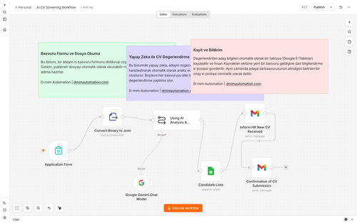 AI Applicant Screening with HR Notification and Google Sheets Log