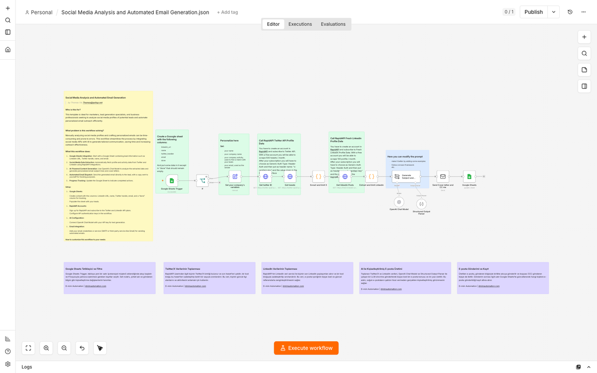 AI Sales Email Generator from LinkedIn & Twitter Prospect Data