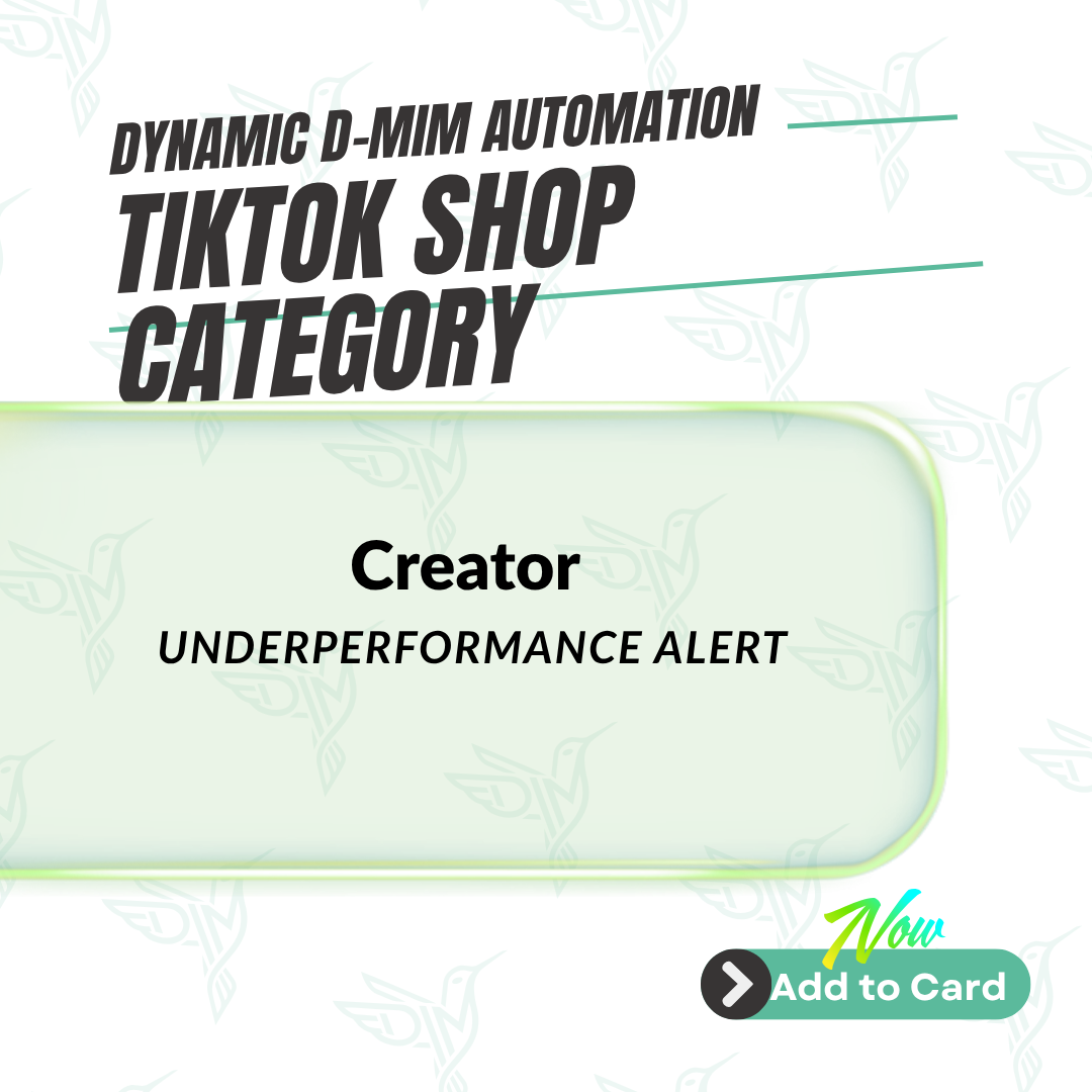 Creator Underperformance Alert — TikTok Shop Automation