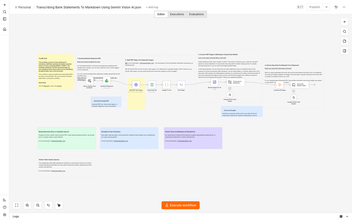 Bank Statement Transcription with Gemini Vision AI