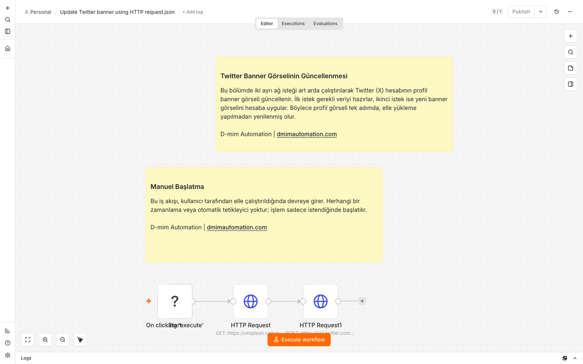 Automated Twitter/X Banner Update via HTTP Request