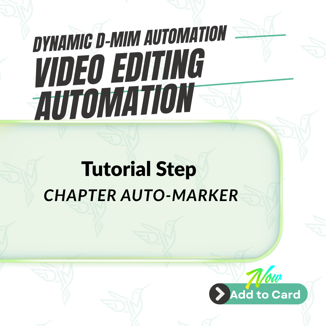 Tutorial Step Chapter Auto-Marker